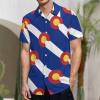 Colorado Flag Men's Shirts Short Sleeve Button Down Casual Blouse Tee Top with Pocket 2XL view 2