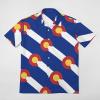 Colorado Flag Men's Shirts Short Sleeve Button Down Casual Blouse Tee Top with Pocket 2XL view 3