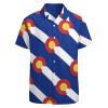 Colorado Flag Men's Shirts Short Sleeve Button Down Casual Blouse Tee Top with Pocket 2XL view 4