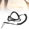 Surfboard Leash, High Elastic TPU Heliciform Surfing Waist Rope Safety Traction Rope for Shortboard Skimboard Fishboard Longboard (Black) view 4