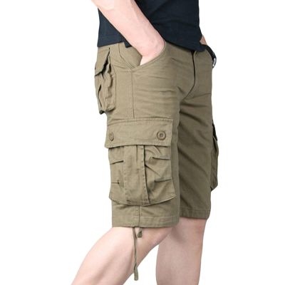 JEsilunmaMY Men's Casual Cargo Shorts Multi-Pocket Outdoor Cotton Jogger Short Pants Workout Running Summer Beach Shorts (Yellow,30)