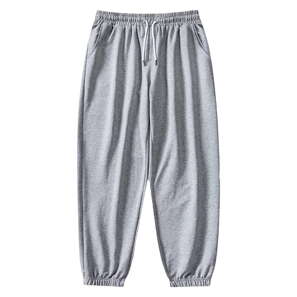 JEsilunmaMY Men's Casual Cotton Sweatpants Drawstring Elastic Waist Loose Jogger Slacks Athletic Outdoor Track Lounge Pants (Grey1,Large)
