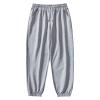 JEsilunmaMY Men's Casual Cotton Sweatpants Drawstring Elastic Waist Loose Jogger Slacks Athletic Outdoor Track Lounge Pants (Grey1,Large) view 1