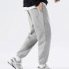 JEsilunmaMY Men's Casual Cotton Sweatpants Drawstring Elastic Waist Loose Jogger Slacks Athletic Outdoor Track Lounge Pants (Grey1,Large) view 3