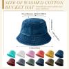 15 Pcs Washed Cotton Bucket Hat Distressed Wide Brim Sun Hats Floppy Packable Fishing Hat Trendy Summer Foldable Flat Top Cap for Women Men Travel Hiking Beach Sports Outdoor, 12 Colors view 2