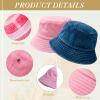 15 Pcs Washed Cotton Bucket Hat Distressed Wide Brim Sun Hats Floppy Packable Fishing Hat Trendy Summer Foldable Flat Top Cap for Women Men Travel Hiking Beach Sports Outdoor, 12 Colors view 3