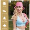 15 Pcs Washed Cotton Bucket Hat Distressed Wide Brim Sun Hats Floppy Packable Fishing Hat Trendy Summer Foldable Flat Top Cap for Women Men Travel Hiking Beach Sports Outdoor, 12 Colors view 4