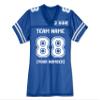 Custom Replica Football Jerseys for Women Front Back Shoulder Add Your Team Name Number Jersey True Royal view 4