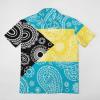 Bahamas Paisley Flag Men's Shirts Short Sleeve Button Down Casual Blouse Tee Top with Pocket 2XL view 3