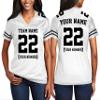 Custom Replica Football Jerseys for Women Front Back Shoulder Add Your Team Name Number Jersey White view 1