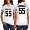 Custom Replica Football Jerseys for Women Front Back Shoulder Add Your Team Name Number Jersey White view 2