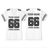 Custom Replica Football Jerseys for Women Front Back Shoulder Add Your Team Name Number Jersey White view 3