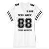 Custom Replica Football Jerseys for Women Front Back Shoulder Add Your Team Name Number Jersey White view 4