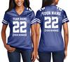 Custom Replica Football Jerseys for Women Front Back Shoulder Add Your Team Name Number Jersey True Royal view 1