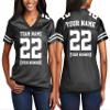 Custom Replica Football Jerseys for Women Front Back Shoulder Add Your Team Name Number Jersey Black view 1