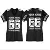 Custom Replica Football Jerseys for Women Front Back Shoulder Add Your Team Name Number Jersey Black view 3