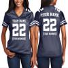Custom Replica Football Jerseys for Women Front-Back and Shoulder Add Your Team Name Number Jersey True Navy view 1