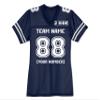 Custom Replica Football Jerseys for Women Front-Back and Shoulder Add Your Team Name Number Jersey True Navy view 4
