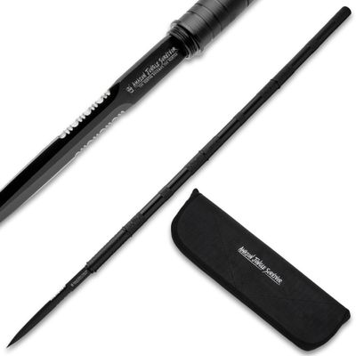 Amazon Jungle Survivor Break-Down Spear | Non-Reflective Finish 2Cr13 Stainless Steel Blade | Textured Steel Shaft | Zippered Carrying Case | Black Oxide Finish | Versatile | 45 1/2" Overall