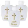 Needzo Empty Holy Water Bottle Set With Gold Tone Cross and Lids, Catholic Blessed Travel Containers, Religious HolyWater Not Included, 3 Pack view 1