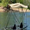Cypress Rowe Outfitters Beige 3' by 8' Canoe/Kayak Sun Shade/Canopy Bimini top Complete kit, Frame, Canopy, Hardware, Boot, Rear Support Poles view 1