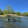 Cypress Rowe Outfitters Beige 3' by 8' Canoe/Kayak Sun Shade/Canopy Bimini top Complete kit, Frame, Canopy, Hardware, Boot, Rear Support Poles view 3