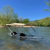 Cypress Rowe Outfitters Beige 3' by 8' Canoe/Kayak Sun Shade/Canopy Bimini top Complete kit, Frame, Canopy, Hardware, Boot, Rear Support Poles view 4