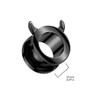 Pierced Owl Black PVD 316L Stainless Steel Devil Horn Rim Screw Fit Tunnel Plugs, Sold as a Pair (6mm (2GA)) view 2