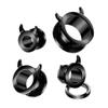Pierced Owl Black PVD 316L Stainless Steel Devil Horn Rim Screw Fit Tunnel Plugs, Sold as a Pair (6mm (2GA)) view 4