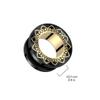 Pierced Owl Black PVD 316L Stainless Steel Gold Filigree Rim Screw Fit Tunnel Plugs, Sold as a Pair (12mm (1/2")) view 2