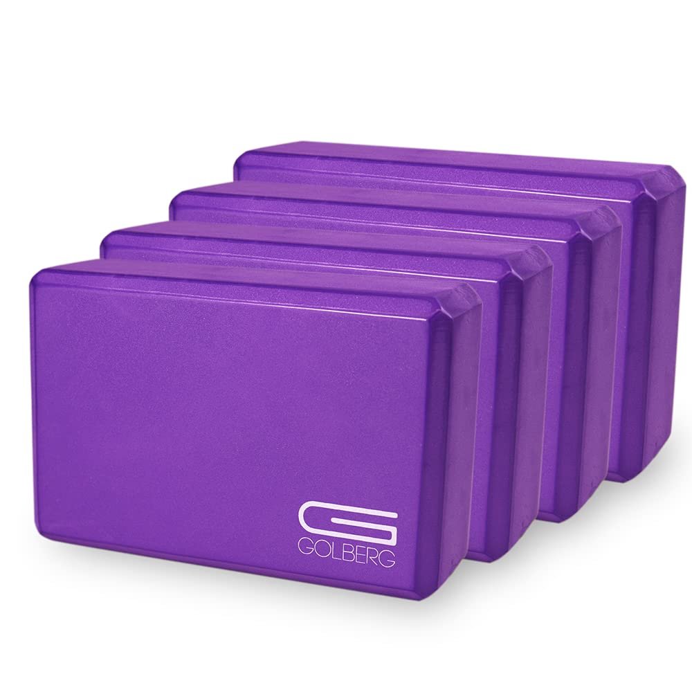 Golberg Foam Yoga Block  For Fitness, High Intensity Support and Improving Strength or Flexibility Pink/Green/Dark Green/Purple/Blue  1/2/4 Pack