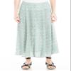 Max Studio Women's Poly Crepe Maxi Skirt with Buttons, Sage/Ivory Mod Daisy Swirl, Large view 1