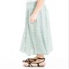 Max Studio Women's Poly Crepe Maxi Skirt with Buttons, Sage/Ivory Mod Daisy Swirl, Large view 2