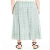 Max Studio Women's Poly Crepe Maxi Skirt with Buttons, Sage/Ivory Mod Daisy Swirl, Large view 3