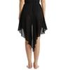 Hularka Women's Ladies Sheer Chiffon Ballet Dance Skirt Asymmetrical High-Low Split Skirt Dancewear Black One Size view 4