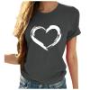 Women Love Heart Graphic Tees Shirt Short Sleeve Tops Tshirts Regular Fit Tunic Blouse Cute Funny Gift Clothes 2023 view 1