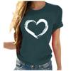 Women Love Heart Graphic Tees Shirt Short Sleeve Tops Tshirts Regular Fit Tunic Blouse Cute Funny Gift Clothes 2023 view 1