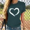 Women Love Heart Graphic Tees Shirt Short Sleeve Tops Tshirts Regular Fit Tunic Blouse Cute Funny Gift Clothes 2023 view 2