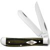 Case XX WR POCKET KNIFE MINI TRAPPER - SMOOTH BLACK/GREEN/NATURAL CANVAS MICARTA, ITEM 23472, LENGTH CLOSED 3 1/2 INCH (10207 SS) view 1