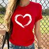 Women Love Heart Graphic Tees Shirt Short Sleeve Tops Tshirts Regular Fit Tunic Blouse Cute Funny Gift Clothes 2023 view 2