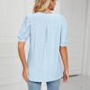 Vifucz Sky Blue Women's Short Sleeve Shirts Casual Fashion Cotton Linen Printed Short Shirt Sleeveless Golf Shirts XX-Large view 4