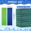 Hosuly 30 Pack Cooling Towels, 40"x12" Ice Breathable Chilly Sweat Rag Microfiber Workout Rags for Gym Towels for Neck and Face for Yoga Golf Sport Running(Bright Green, Dark Blue) view 2