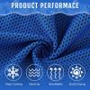 Hosuly 30 Pack Cooling Towels, 40"x12" Ice Breathable Chilly Sweat Rag Microfiber Workout Rags for Gym Towels for Neck and Face for Yoga Golf Sport Running(Bright Green, Dark Blue) view 3