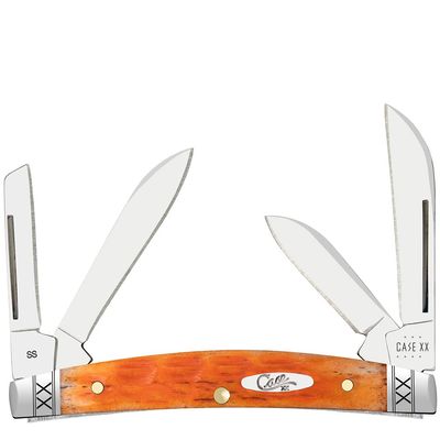 Case XX WR POCKET KNIFE SMALL CONGRESS CAYENNE BONE CRANDALL JIG, ITEM 35808, LENGTH CLOSED 3 1/8 INCH (6468 SS)