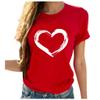 Women Love Heart Graphic Tees Shirt Short Sleeve Tops Tshirts Regular Fit Tunic Blouse Cute Funny Gift Clothes 2023 view 1