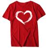 Women Love Heart Graphic Tees Shirt Short Sleeve Tops Tshirts Regular Fit Tunic Blouse Cute Funny Gift Clothes 2023 view 3