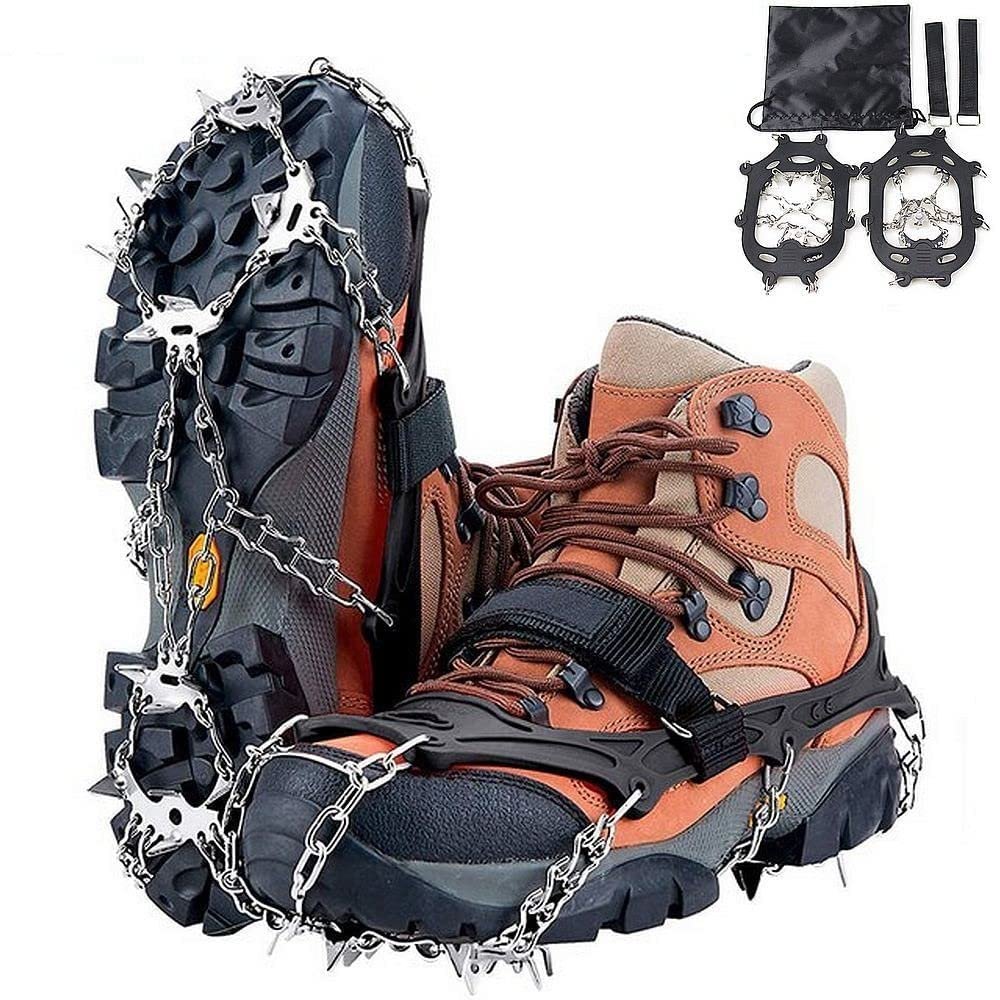 Advance Works Crampons with 19 Claws (XL) Chain Crampons Snow Spike SUS201 Stainless Steel No Slip with One Touch! Snowy Mountains, Mountain Climbing, Trekking, Kanjiki (XL)