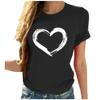 Women Love Heart Graphic Tees Shirt Short Sleeve Tops Tshirts Regular Fit Tunic Blouse Cute Funny Gift Clothes 2023 view 1