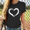 Women Love Heart Graphic Tees Shirt Short Sleeve Tops Tshirts Regular Fit Tunic Blouse Cute Funny Gift Clothes 2023 view 2