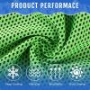 Hosuly 30 Pack Cooling Towels, 40"x12" Ice Breathable Chilly Sweat Rag Microfiber Workout Rags for Gym Towels for Neck and Face for Yoga Golf Sport Running(Bright Green) view 3